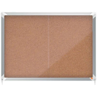 Nobo Premium Plus Vitrina de Puerta Corredera con Fondo de Corcho 8xA4 Hojas - Tamaño 925x668mm - Superficie Autorreparable - Color Natural