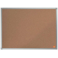 Nobo Essence Tablero de Anuncios de Corcho 600x450mm - Montaje en Esquinas - Superficie de Corcho - Marco de Aluminio Anodizado - Color Natural