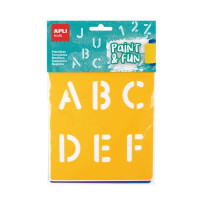 Apli Kids Bolsa de 6 Plantillas de Letras y Numeros - 26 Letras y 10 Numeros - Polipropileno Flexible - Lavables - Colores Surtidos