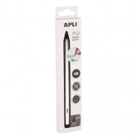 Apli Infinite Pencil Pack de Lapiz Infinito HB + Mina de Recambio + Tapon Protector - Para Escribir hasta 16km - Color Blanco