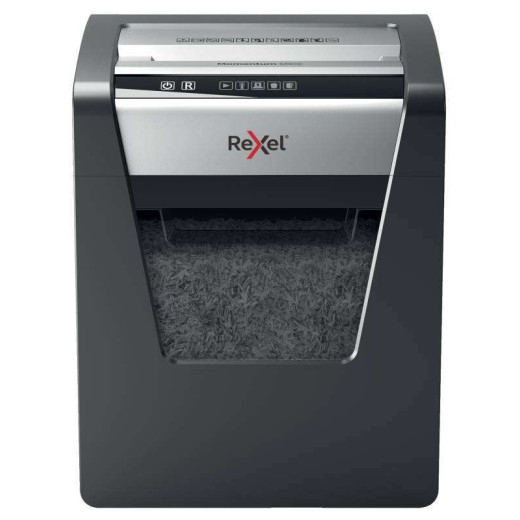 Rexel Momentum M510 Destructora de Papel Manual Microcorte en Particulas P-5 - Destruye hasta 10 Hojas a la Vez - Tecnologia Antiatasco - Papelera de 23L - Color Gris/Plata