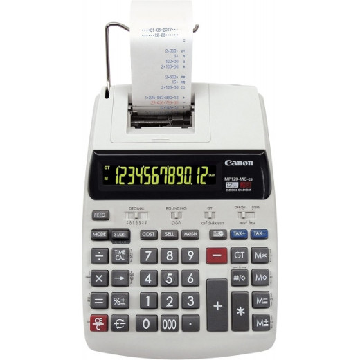 Canon MP120-MG-ES  Calculadora de Impresion con Pantalla LCD de 1 Linea 12 Digitos - Impresion en Negro y Rojo - Diseño de Teclado Espacioso