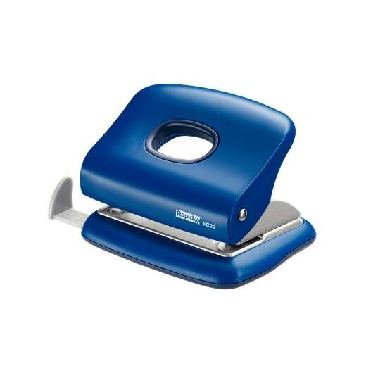Rapid FC20 Taladro Perforador - Hasta 20 Hojas - Facil Vaciado - Punzones 5.5mm - Color Azul