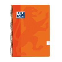 Oxford School Classic Cuaderno Espiral Tapa de Plastico Folio 4x4 - 80 Hojas - con Margen - Ideal para Estudiantes - Color Naranja