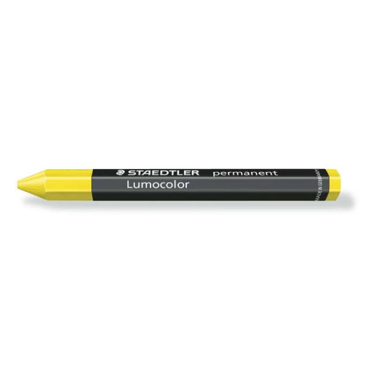 Staedtler Lumocolor Permanent Omnigraph 236 Cera Permanente Hexagonal - Resistente al Agua - Diametro 12mm Aprox - Color Amarillo