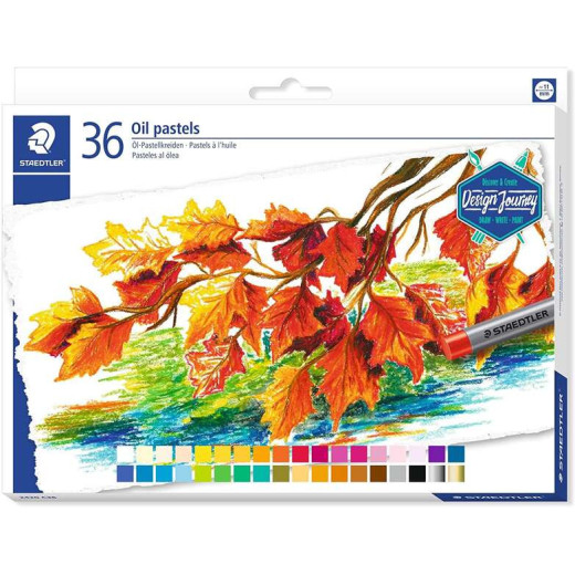 Staedtler Pasteles al Oleo 2420 Pack de 36 Ceras Blandas - Resistencia a la Rotura - Extremadamente Brillantes - Colores Surtidos