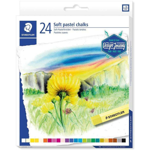Staedtler 2430 Pack de 24 Pasteles Suaves - Excelentes para Mezclar Colores - Resistencia a la Luminosidad - Colores Surtidos