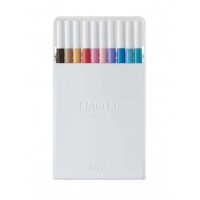Uni-ball PEM-SY Set Nº2 Emott Pastel Colors Pack de 10 Rotuladores de Linea Fina - Punta 0.4mm - Tinta a Base de Agua - Diseño Innovador - Ancho de Linea Constante - Colores Surtidos
