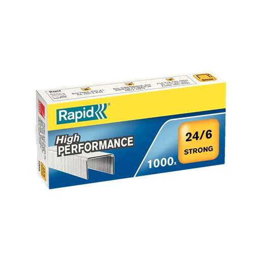 Rapid Strong Caja de 1000 Grapas 24/6 - Hasta 30 Hojas - Alambre Reforzado Galvanizado - Patilla de 6mm