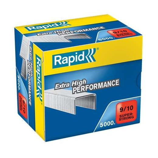 Rapid Super Strong Caja de 5000 Grapas 9/10 - De 40 a 70 Hojas - Alambre Galvanizado Superreforzado - Patilla de 10mm