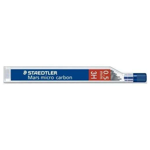 Staedtler Mars Micro Carbon 250 Tubo de 12 Minas de Grafito - Dureza 3H - Trazo 0.5mm - Alta Resistencia