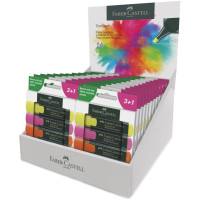 Faber-Castell Textliner 48 Expositor con 22 Packs de 4 Marcadores Fluorescentes - Punta Biselada - Trazo entre 1.2mm y 5mm - Tinta con Base de Agua - Colores Surtidos