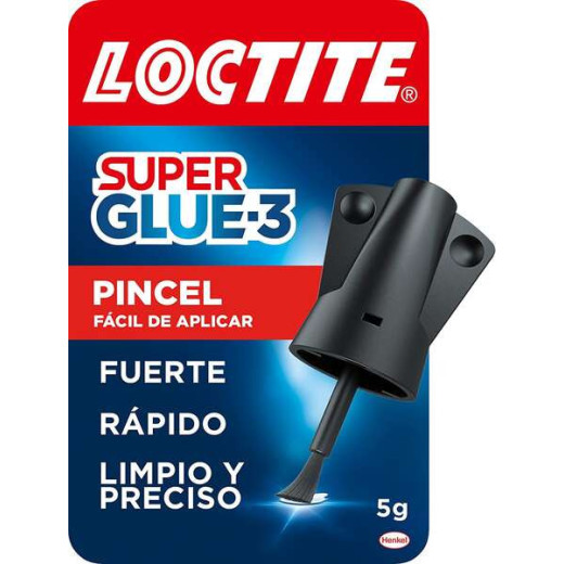 Loctite Super Glue-3 Pincel 5gr - Adhesivo Universal Triple Resistencia - Fuerza y Uso Instantaneo - 2640969/2046283/2640782/2641844