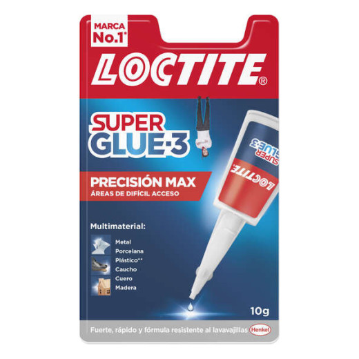 Loctite Superglue-3 Precision Max 10gr - Adhesivo Liquido Transparente - Boquilla Extralarga - Secado Rapido - Resistente al Agua y a Temperaturas Extremas