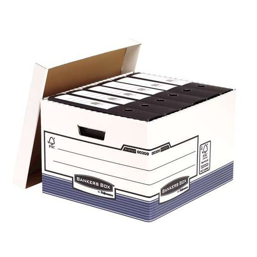 Fellowes Bankers Box Contenedor de Archivos Folio - Montaje Automatico Fastfold - Carton Reciclado Certificacion FSC