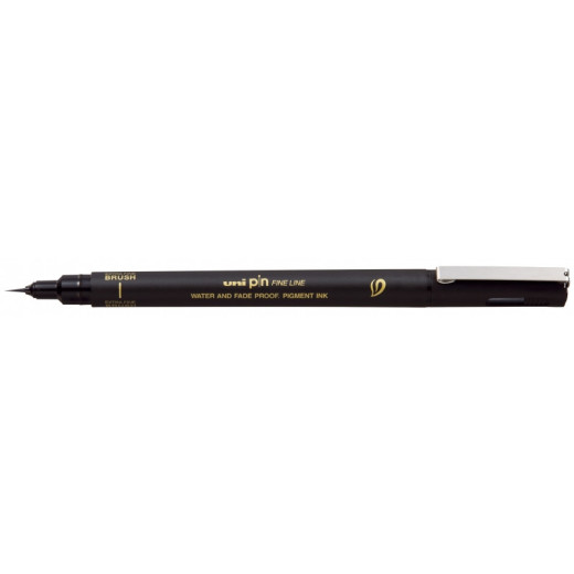 Uni-ball Uni Pin 500 Rotulador Calibrado Brush Extra Fino - Punta Poliacetal - Tinta Pigmentada Resistente al Agua y Luz - Color Negro