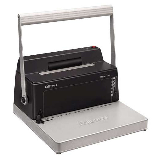 Fellowes Metal 100R Encuadernadora Manual A4 de Espiral Metalico - Perfora hasta 20 Hojas - Encuaderna hasta 450 Hojas