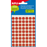 Apli Minibolsa de 315 Etiquetas Redondas Ø 10mm - 5 Hojas por 63 Etiquetas - Adhesivo Permanente - Color Rojo
