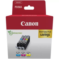 Canon CLI521 Pack de 3 Cartuchos de Tinta Originales - Cian