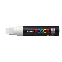 Posca PC-17K Marcador de Pintura - Punta Biselada de Poliester 15mm - Ancho de Trazo Muy Grueso - Tinta Base al Agua - Resistente a la Luz - Ideal para Carteleria y Decoracion - Color Blanco