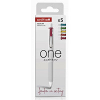 Uni-ball UMN-S-07 Pack de 5 Boligrafos de Tinta Liquida - Punta de Bola 0.7mm - Escritura Ultra Fluida - Agarre Suave y Comodo - Color Surtido