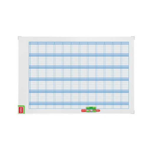 Nobo Performance Planificador Anual de Pizarra Magnetica 720x50x1030mm - Incluye Kit de Planificacion de Imanes