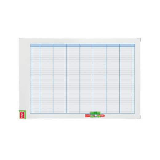 Nobo Performance Planificador Semanal de Pizarra Magnetica 710x50x1030mm - Incluye Kit de Planificacion de Imanes
