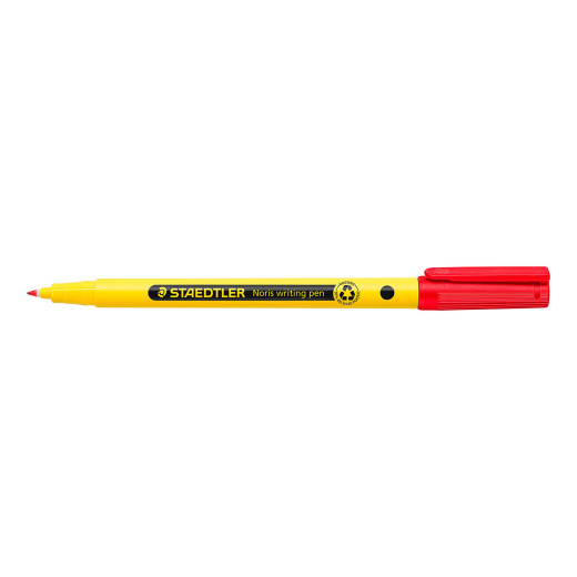 Staedtler 307 Noris Writing Pen Rotulador de Punta Fina - Trazo 0.6mm Aprox - Tinta Base de Agua - Cuerpo Fabricado en un 97% de Plastico Reciclado - Color Rojo