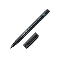 Staedtler Lumocolor 317 Rotulador Permanente - Punta Media Redonda - Trazo 1mm Aprox - Capuchon con Clip - Secado Rapido - Color Negro