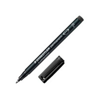 Staedtler Lumocolor 318 Rotulador Permanente - Punta Fina Redonda - Trazo 0.6mm - Capuchon con Clip - Secado Rapido - Color Negro