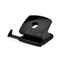 Novus B 220 re+new Perforadora de Papel - Fabricada con Plastico Reciclado - Hasta 20 Hojas - Escala de Tope - Vaciado Facil - Punzones 5.5mm - Color Negro