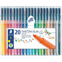 Staedtler Triplus Color 323 Pack de 20 Rotuladores de Punta Fina - Trazo 1mm Aprox - Tinta Base de Agua - Colores Surtidos