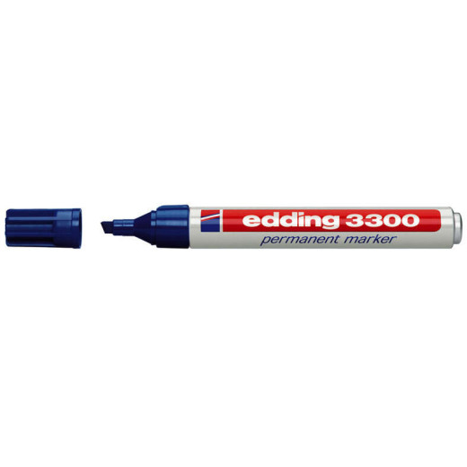 Edding 3300 Rotulador Permanente - Punta Biselada - Trazo entre 1 y 5 mm. - Tinta Casi Inodora - Secado Rapido - Color Azul
