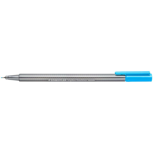 Staedtler Triplus Fineliner 334 Rotulador de Punta Fina - Trazo de 0.3mm - Tinta Base de Agua - Color Azul Neon