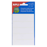 Apli Pack de 50 Etiquetas 20x75mm - 5 Hojas con 5 Etiquetas por cada Lado - Adhesivo Permanente - Menos Residuos - Color Blanco