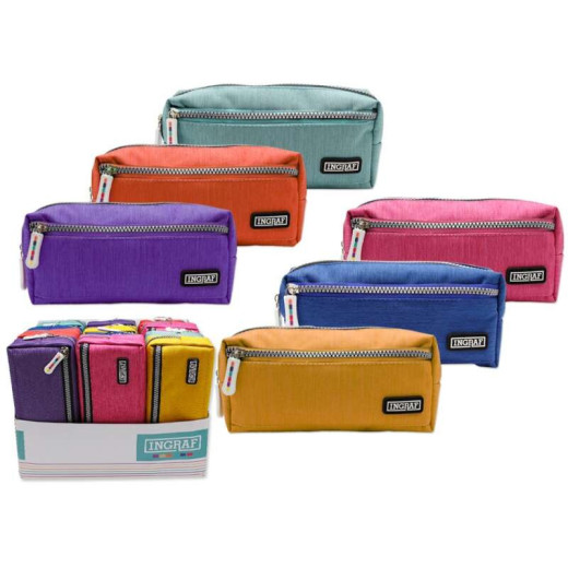 Ingraf Mediterraneo Portatodo Plano - Diseño Elegante - Material Resistente - Cierre Seguro - Ideal para Viajes y Uso Diario - Colores Surtidos