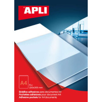 Apli Bolsillos Adhesivos A4 - Bolsa con 6 Bolsillos - Ideal para Carpesanos