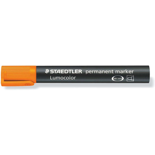 Staedtler Lumocolor 352 Rotulador Permanente - Punta Redonda - Trazo 2mm Aprox - Capuchon con Clip - Secado Rapido - Color Naranja