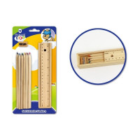 Bismark Pack Escolar con Estuche de Madera con Tapa Regla