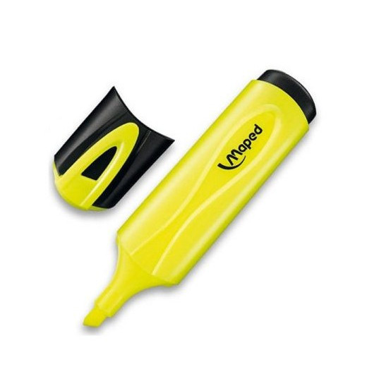 Maped Peps Classic Marcador Fluorescente - Punta Biselada - Trazo de 1 a 5mm - Ideal para Subrayar y Resaltar - Color Amarillo