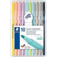 Staedtler Triplus Textsurfer 362 Pack de 10 Marcadores Fluorescentes - Trazo 1 - 4mm Aprox - Tina Base de Agua - Colores Surtidos