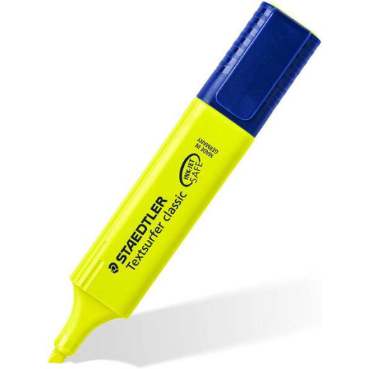 Staedtler Textsurfer Classic 364 Marcador Fluorescente - Punta Biselada - Trazo entre 1 - 5mm - Tinta con Base de Agua - Color Amarillo