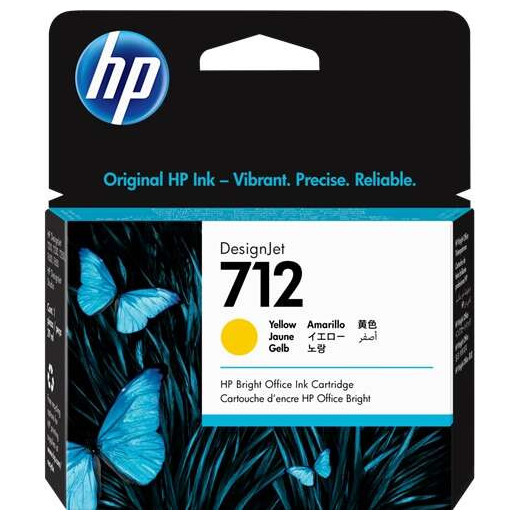 HP 712 Amarillo Cartucho de Tinta Original - 3ED69A