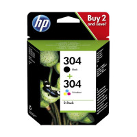 HP 304 Negro + Color Pack de 2 Cartuchos de Tinta Originales - 3JB05AE