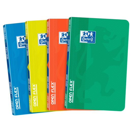 Oxford School Classic Openflex 9x14 Libreta Grapada - Tapa de Plastico Resistente - 48 Hojas de Papel Cuadriculado 5x5 - Colores Surtidos - Ideal para Estudiantes