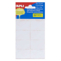 Apli Pack de 48 Etiquetas Rectangulares 25x40mm - 6 Hojas por 8 Etiquetas - Adhesivo Permanente - Cantos Romos - Aptas para Escritura Manual - Color Blanco