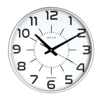Unilux Reloj de Pared Maxi Pop Gris - Diseño Moderno y Llamativo - Gran Tamaño para Facil Lectura - Color Gris