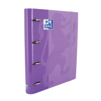 Oxford Europeanbinder Classic A4+ Carpeta de Anillas con Recambio Cuadricula 5x5 - Tapa Extradura - Cierre con Goma Elastica - Color Malva