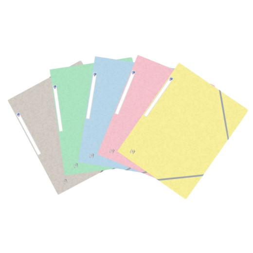 Oxford Top File+ Carpeta de Gomas 3 Solapas - Colores Pastel - Resistente y Duradera - Ideal para Organizar Documentos - Practica y Funcional