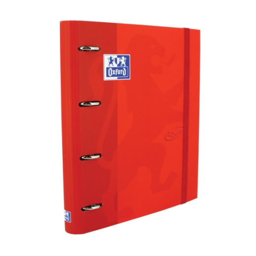 Oxford Touch A4+ Europeanbinder - Tapa Extradura Resistente - Lomo de 45mm - Anillas de 4Dx35mm - Incluye Recambio 5x5 - Color Carmin
